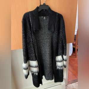 Long fur cardigan